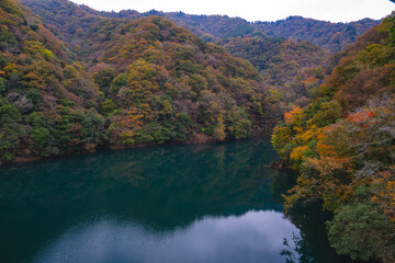 紅葉と湖