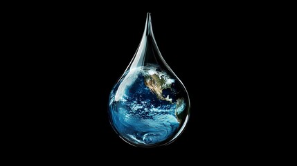 Fototapeta premium 地球と雫と湖