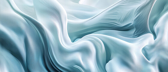Fototapeta premium Abstract background with soft shapes and curves in light blue, white, and gray colors, generative AI