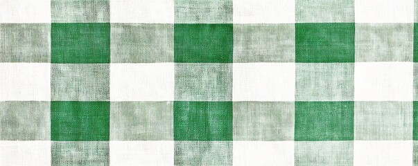 Fototapeta premium Charming Green and White Gingham Fabric