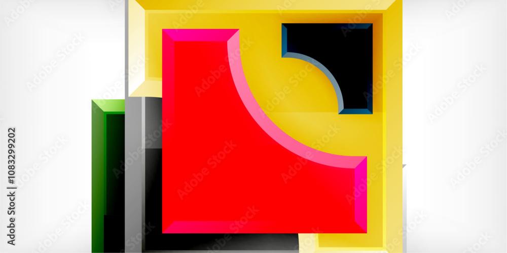 Poster Geometric design abstract background - circles and triangles