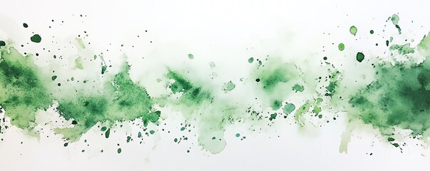 Obraz premium Vibrant Green Watercolor Splashes Background