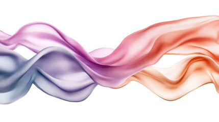 Obraz premium pastel colored cloth waving isolated on transparent background for graphic design.