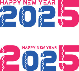 Happy New Year 2025 typography & social media poster