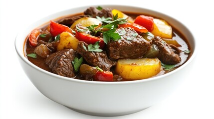 Hearty Beef Stew with Vegetables and Fresh Herbs