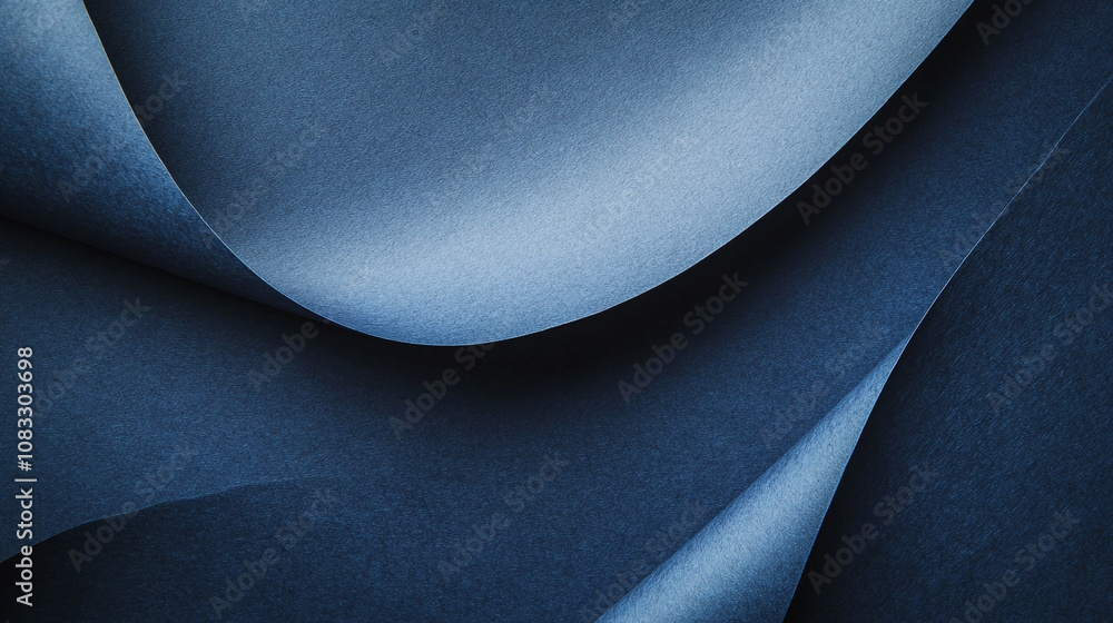 Poster textured abstract blue paper curves for design projects and artistic compositions