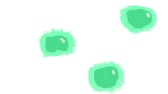 Simulation of moving single-celled green algae or bacteria.