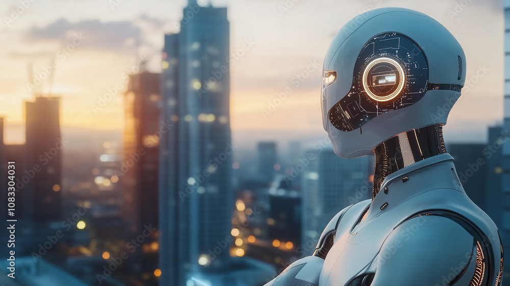 Poster ai observing smart city capturing the essence of artificial intelligence and mobile connectivity in 