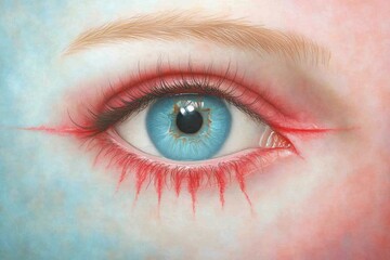 Obraz premium Close-up eye detail artistic creation digital art surreal environment abstract viewpoint perception concept