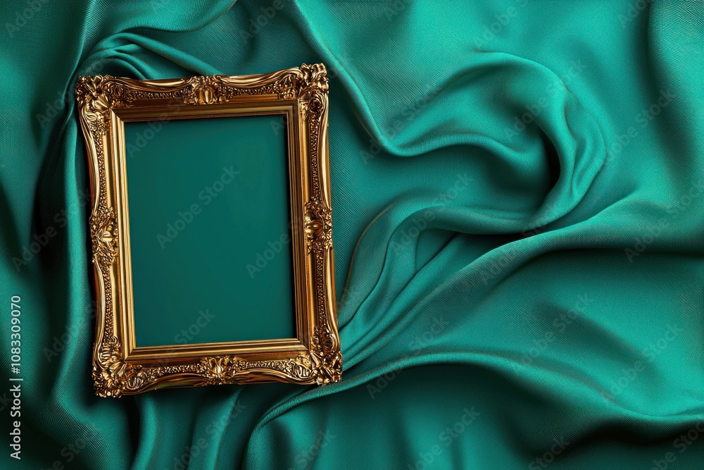 Poster elegant picture frame display studio decorative art soft fabric background close-up creativity in de