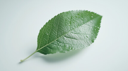Obraz premium Apple Leaf Isolated featuring a clean white background and full depth of field, perfect for nature-themed projects and designs