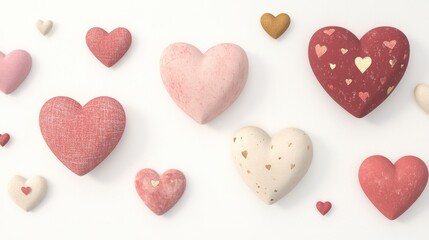 Obraz premium Heart cut-out set, romantic projects. Love and romance