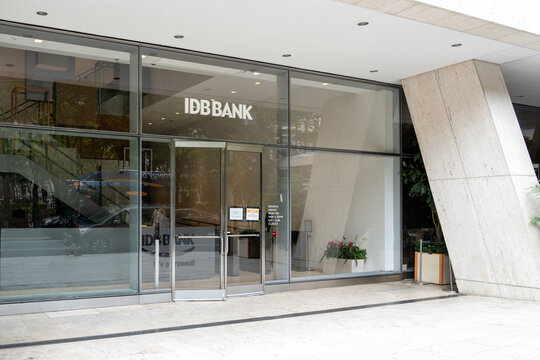 New York City, USA - August 18, 2022: The entrance to Israel Discount Bank of New York (IDB Bank) office in New York City, USA. 