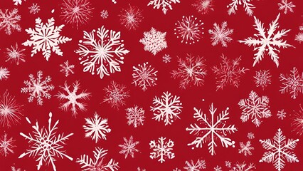 Christmas background (1,920 x 1,080 px) - A red background with snowflakes