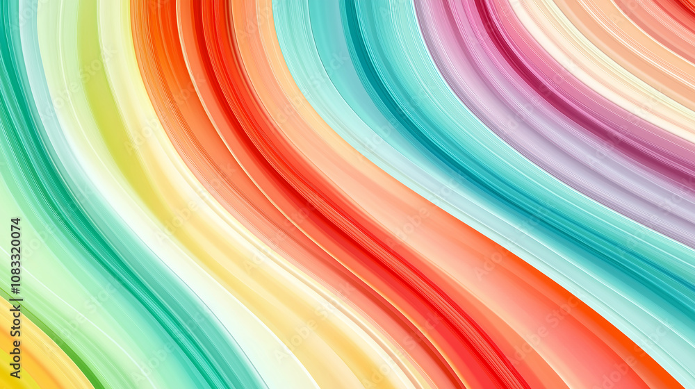 Aufkleber Colorful wavy lines creating abstract background design