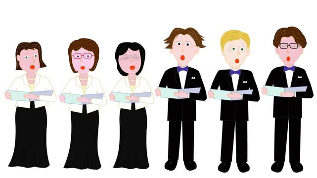 コーラスで楽しむ人たち。