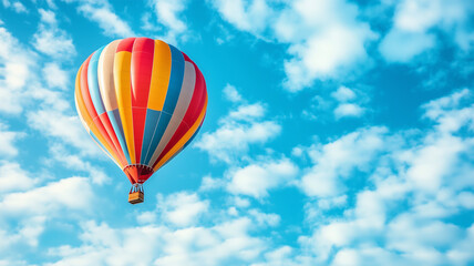 Fototapeta premium 青空に浮かぶカラフルな熱気球