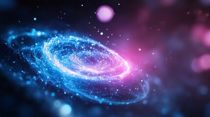 Fototapeta premium Stunning Abstract Cosmic Swirl of Bright Stars and Dazzling Colors in a Spiral Galaxy Setting, Evoking the Beauty of Deep Space and the Wonders of the Universe
