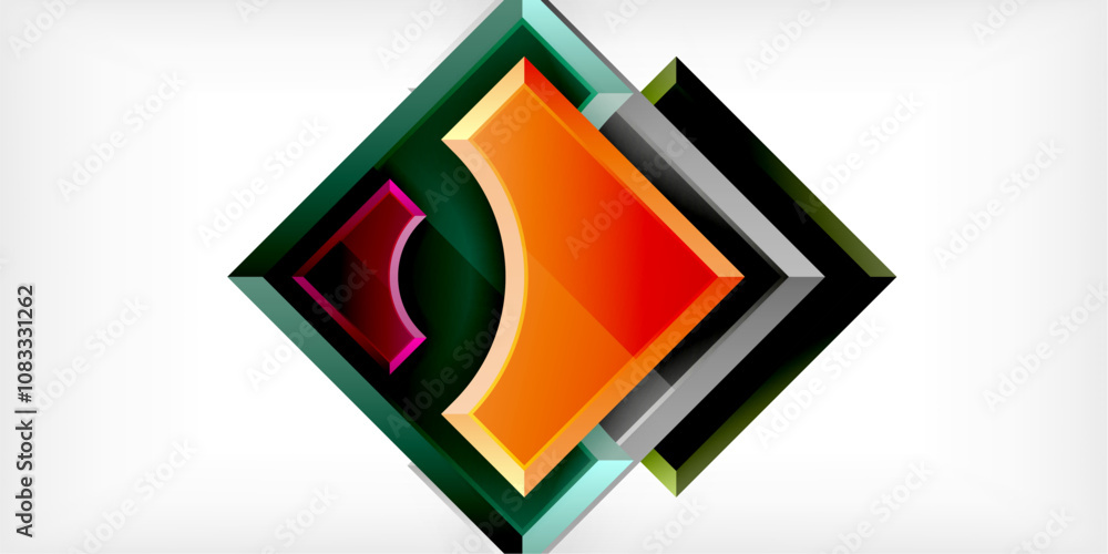 Aufkleber Geometric design abstract background - circles and triangles