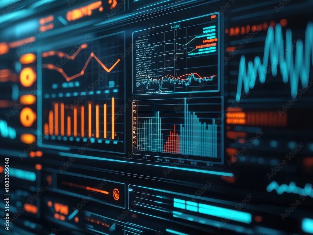 Poster data visualization trends digital workspace infographic cyber environment close-up technology insigh