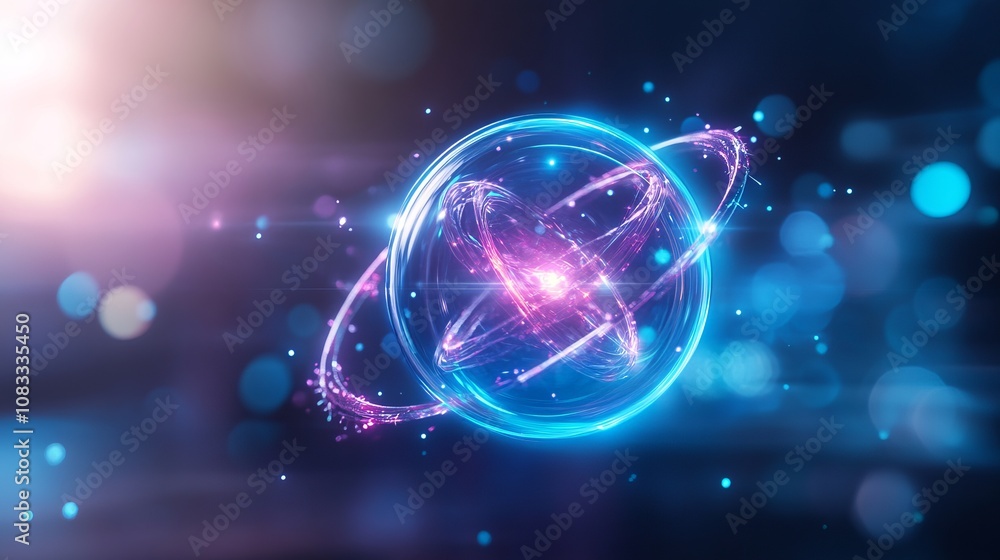 Poster vibrant abstract representation of energy and motion in a futuristic style with light effects and dy