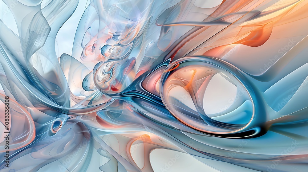 Poster abstract digital artwork with swirling patterns and vibrant colors.