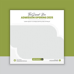 Fototapeta premium Education square flyer or web banner social media post template.