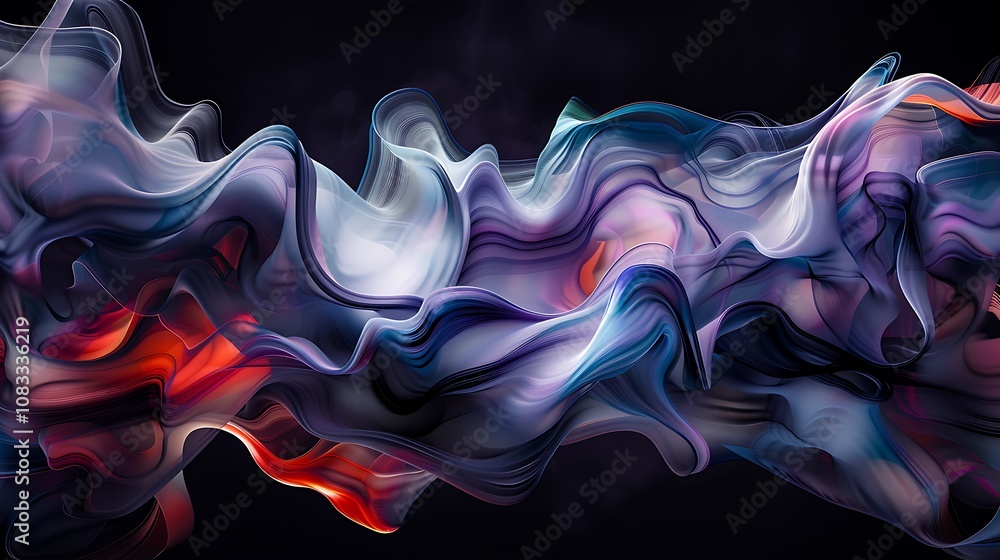 Poster abstract swirling colors in a digital artwork, creating a sense of movement and fluidity.