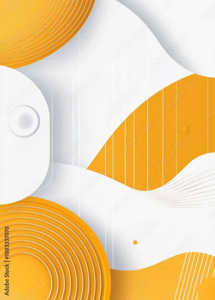 Aufkleber minimalist vector graphic with simple lines and shapes in yellow and white.