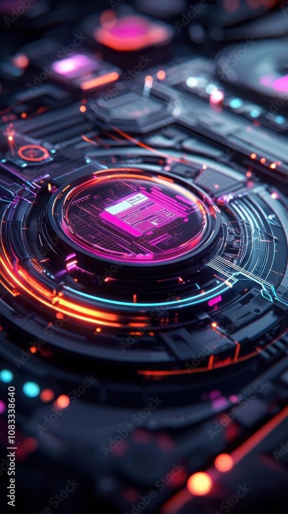 Poster interactive learning technology digital space background image futuristic design close-up view cyber