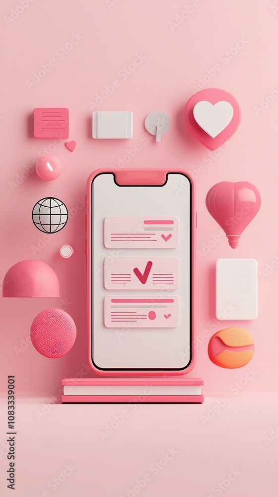 Poster digital learning interface modern desktop graphic design pastel environment aesthetic view user enga