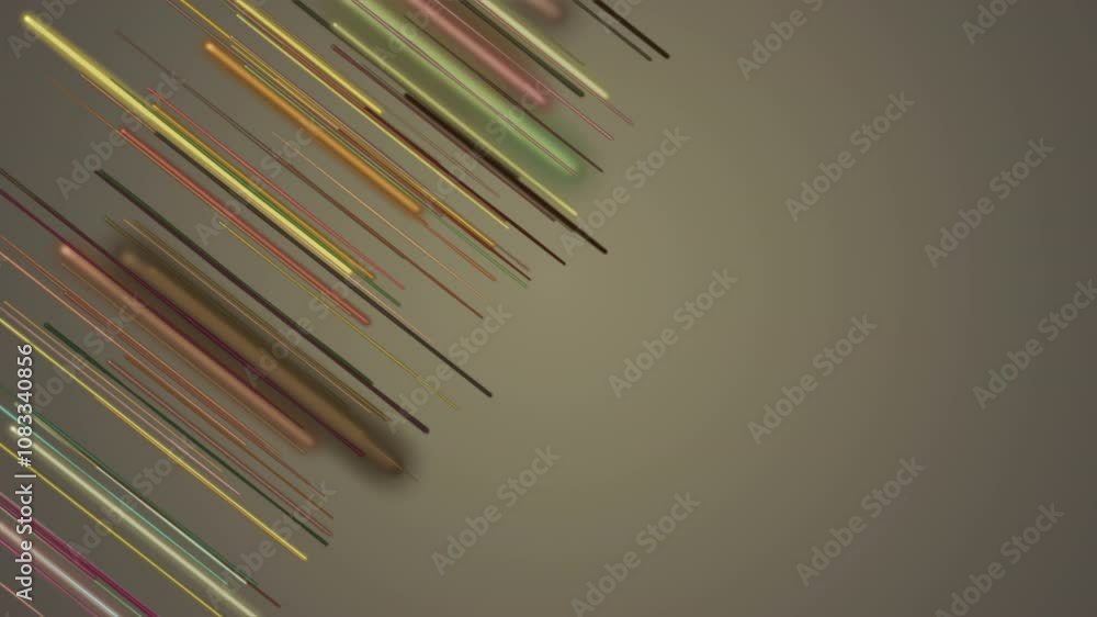 Aufkleber fantastic video animation with stripe objects in slow motion, 4096x2304 loop 4k