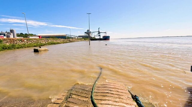 Boat Docking at Blaye, France