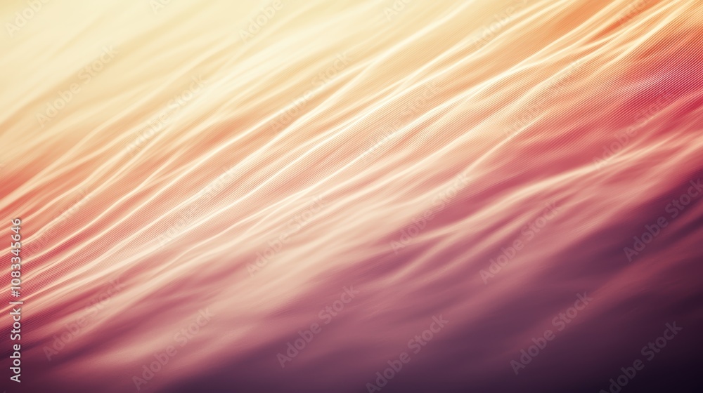 Poster a soft, abstract representation of flowing colors resembling waves, blending warm tones and smooth g