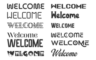 Welcome lettering sign vector illustration, Text for postcards, invitations, T-shirt print design, banner, poster, web, icon.