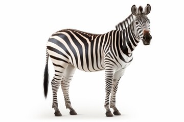 Solitary zebra standing alone in isolated surroundings, creating a tranquil wildlife image