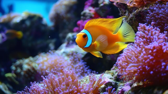 Pirania in deep water  Fantastic underwater world