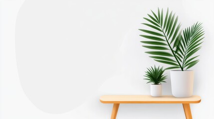 Bright and Airy Workspace with Green Plants