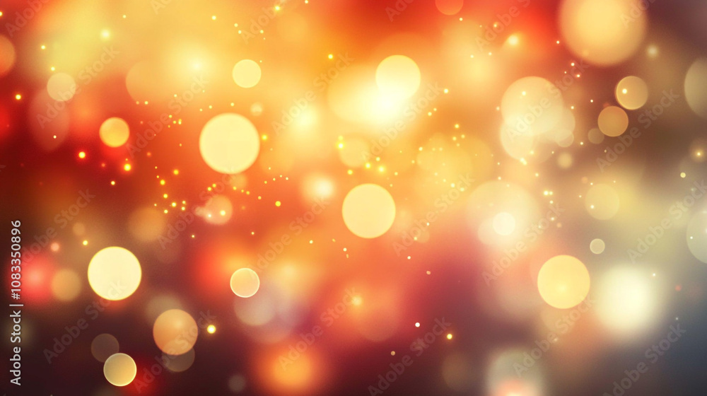 Poster bright and vibrant bokeh effect with warm colors creating a festive atmosphere in the background
