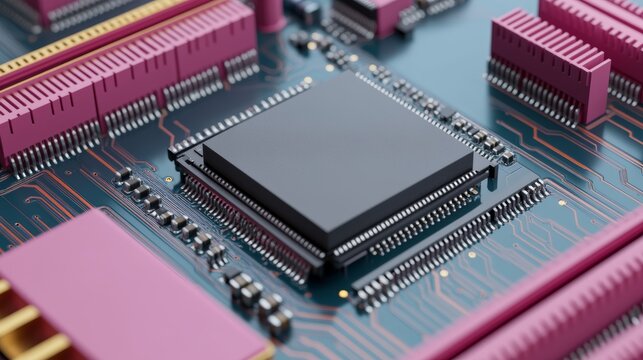 Application Specific Integrated Circuit inductors chip capacitorselectrolytic capacitors and chip resistors mounted on a Printed Wiring Board
