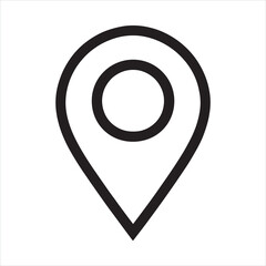 Location pin icon Thin line silhouette on white background
