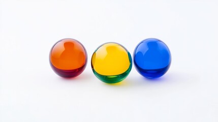 Round glass shape isolated on white background