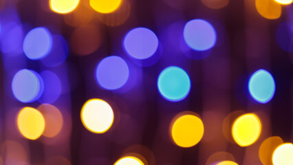 Obraz premium Blue Orange Blurred Bokeh Light Background