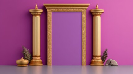 A Luxurious and royal Invitation card template useful for auspicious Indian days such as House Warming Puja Wedding Engagements Spiritual activities etc