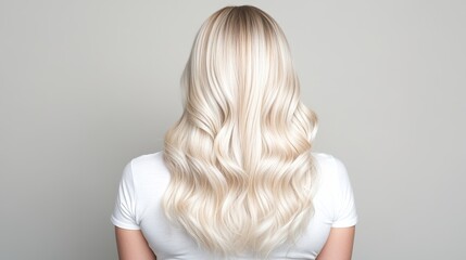 Fototapeta premium Beautiful shiny and healthy platinum blond ombre hair