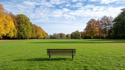 Fototapeta premium Image landscape with a gateball bench
