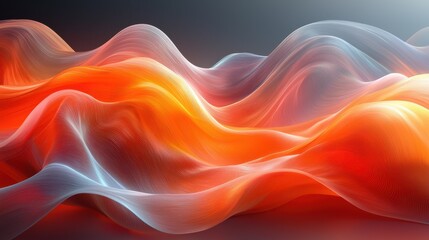 Fototapeta premium Colorful abstract waves of fabric flowing gracefully in a digital art style, creating a mesmerizing visual experience