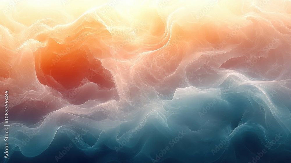 Poster beautiful colorful abstract swirls of smoke and fog blending together in a mesmerizing display of li