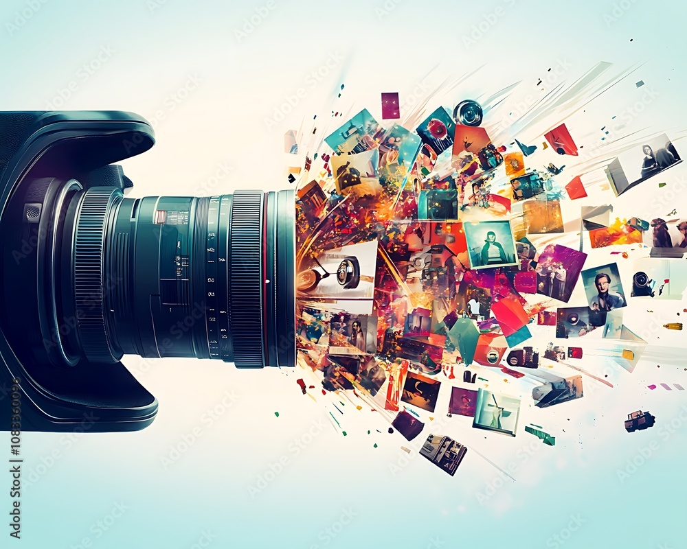 Poster stylized movie visual display abstract visual display of movie memories
