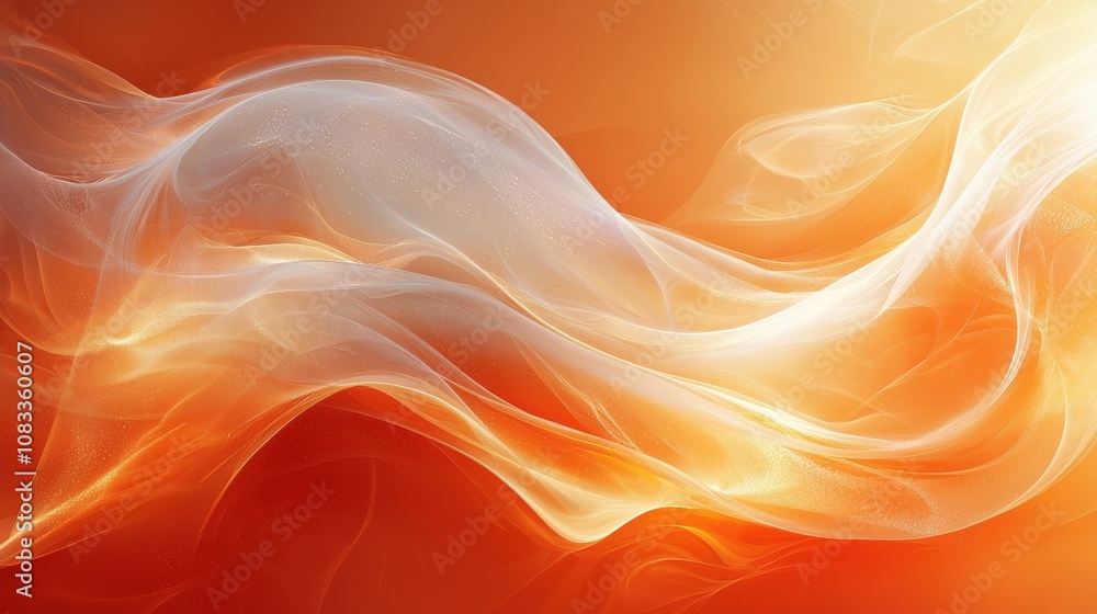 Poster swirling orange and white smoke creating a mesmerizing abstract pattern in a warm atmosphere during 